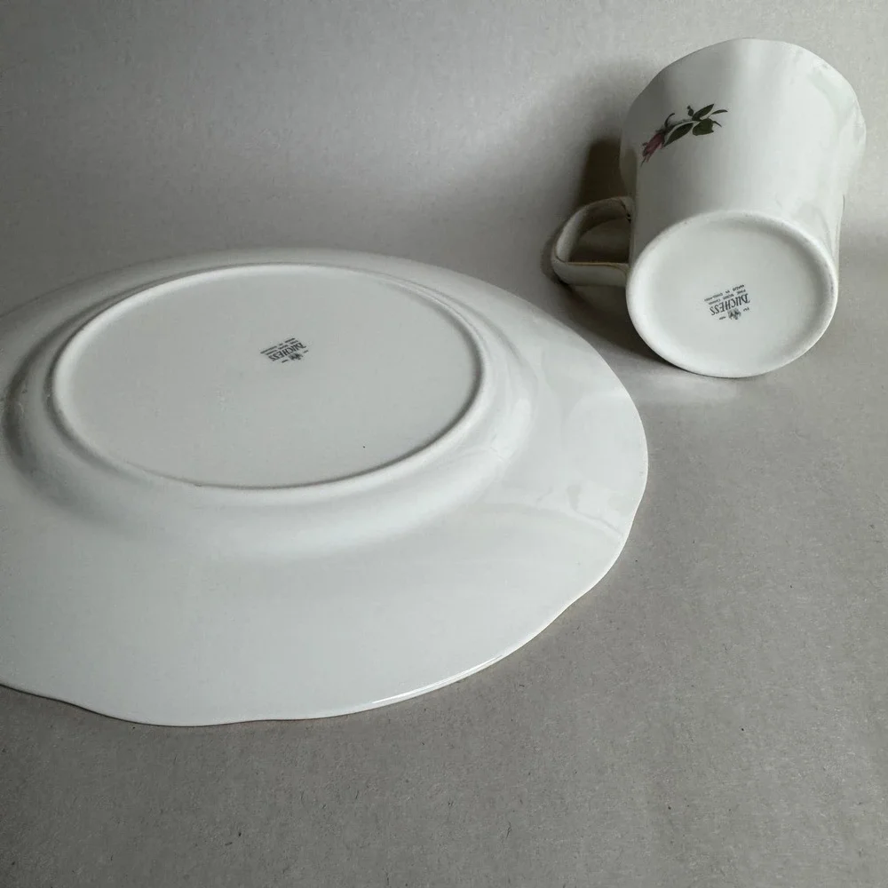 Duchess Fine Bone China June Rose Luncheon Mug Cup & Salad Plate Trio‎ England